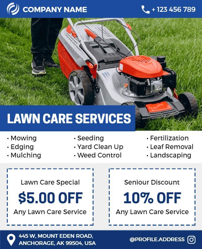 Lawn Care Services Promotion Flyer Template