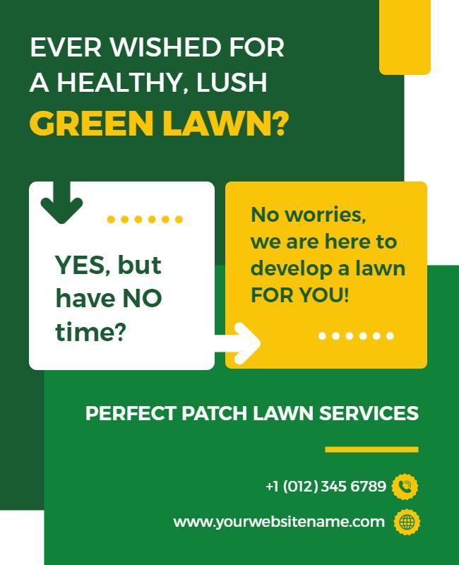 Lush Green Lawn Care Services Promotional Flyer Template