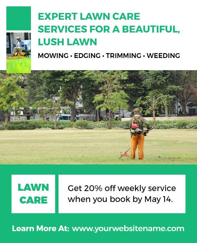 Lawn Care Services Promotional Flyer Template