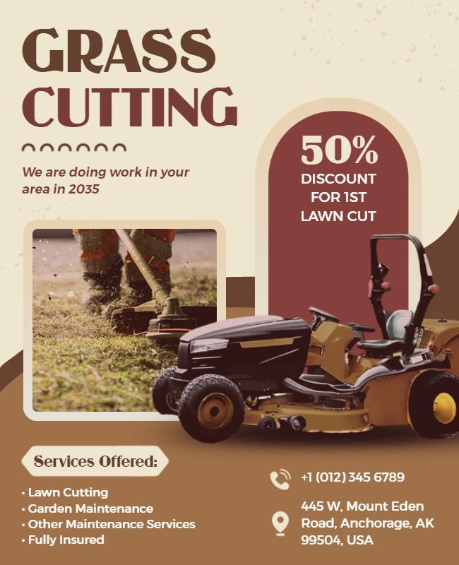 Lawn Maintenance Discount Services Flyer Template