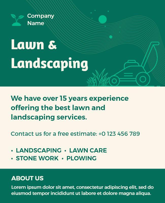 Lawn Service Landscaping Flyer Designs Template