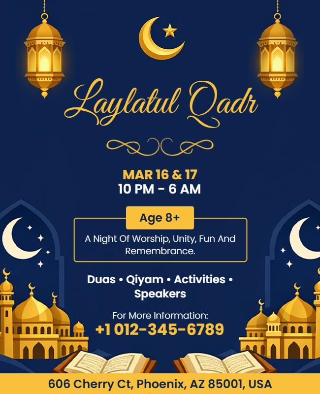 Laylatul Qadr Community Night Event Flyer Template