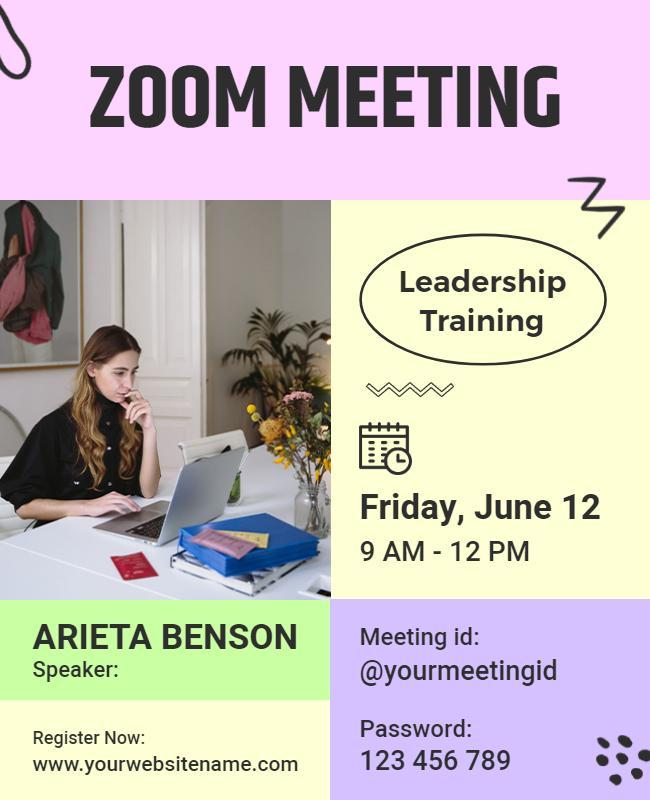 Leadership Training Zoom Meeting Flyer Template