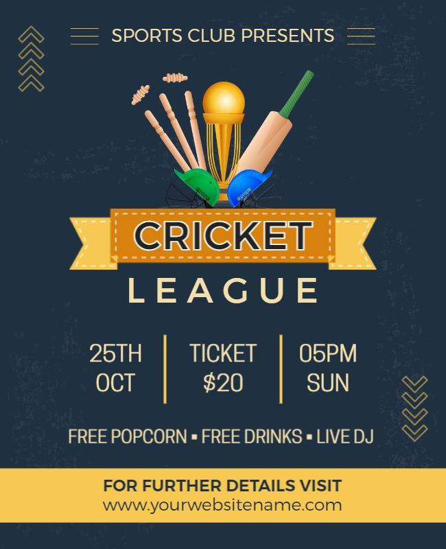 League Cricket Flyer Design Template