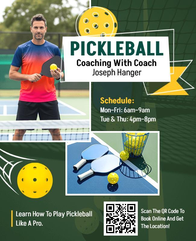 Learn Pickleball with Expert Coach Flyer Template
