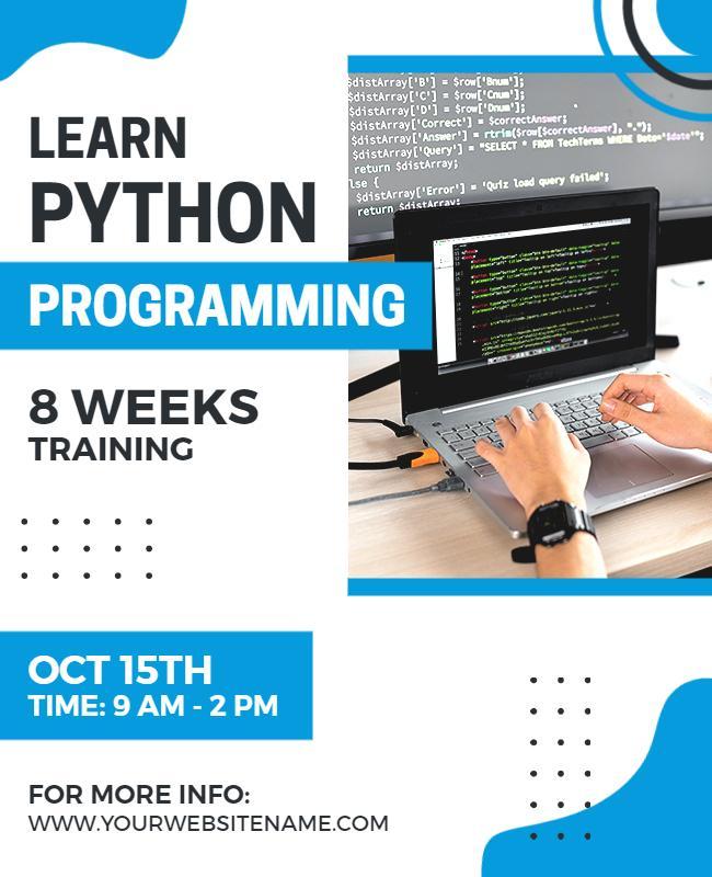 Learn Python Programming Workshop Flyer Template