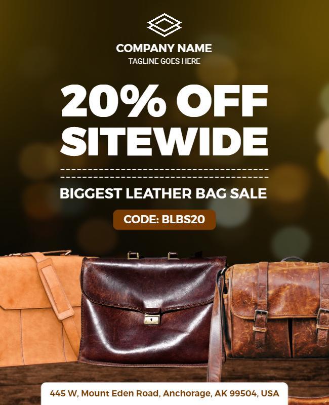 Leather Bag Sale Discount Flyer Template