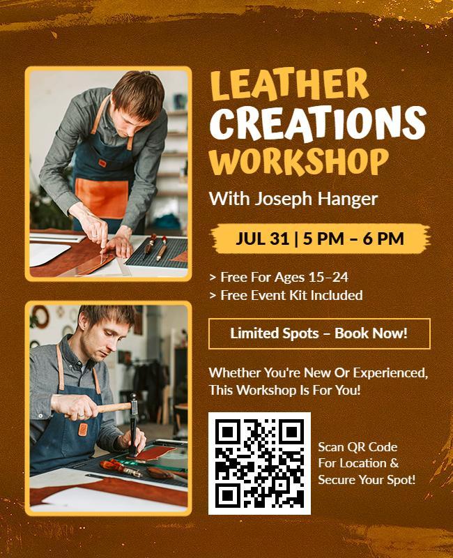 Leather Crafting Workshop Event Flyer Template