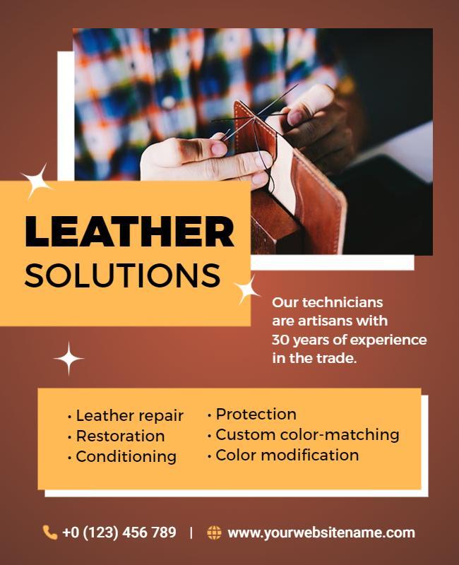 Leather Repair and Restoration Services Flyer Template