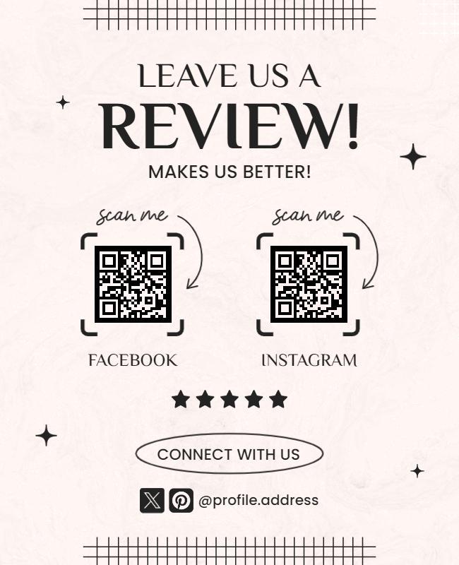 Leave a Review Social Media Engagement Flyer Template