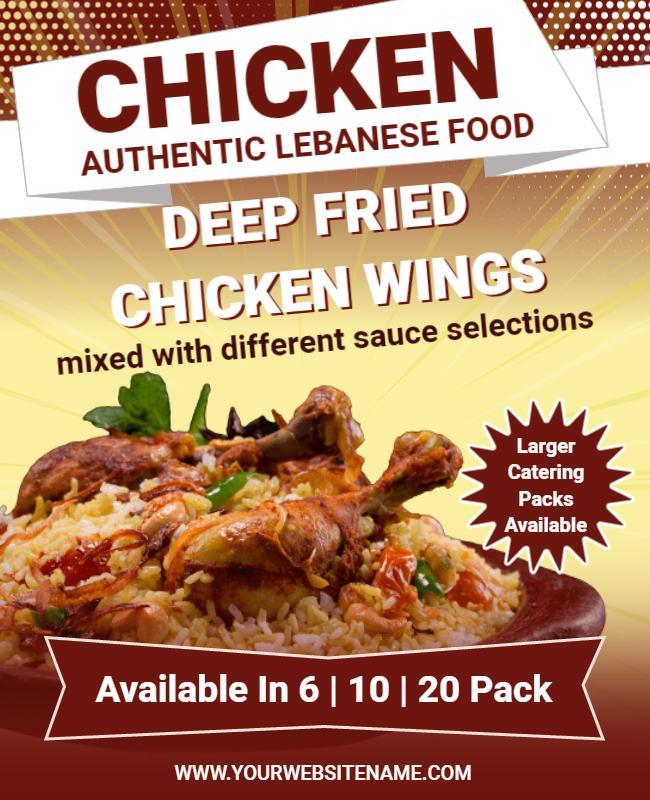 Lebanese Chicken Wings Catering Flyer Template