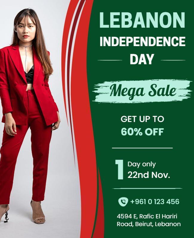 Lebanon Independence Day Mega Sale Flyer Template