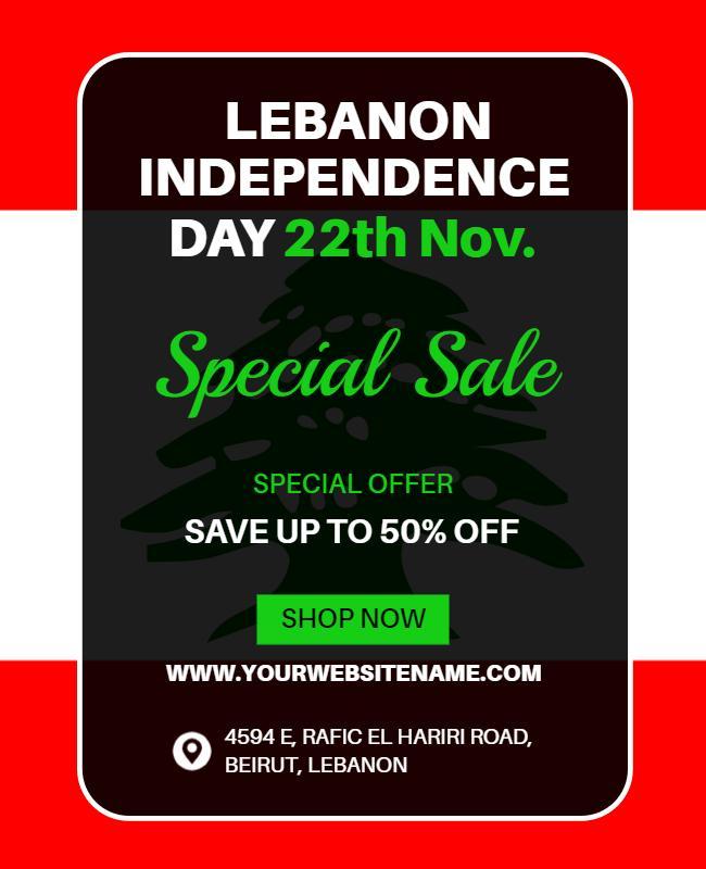 Lebanon Independence Day Special Sale Flyer Template