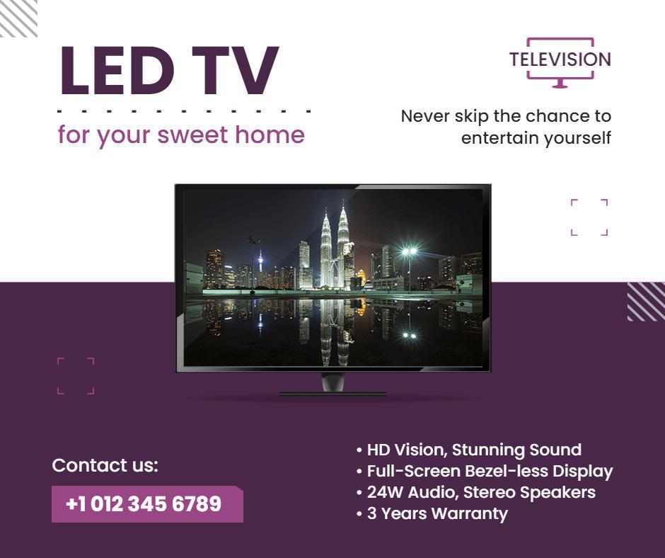 Led Tv Home Entertainment Sale Facebook Flyer Template