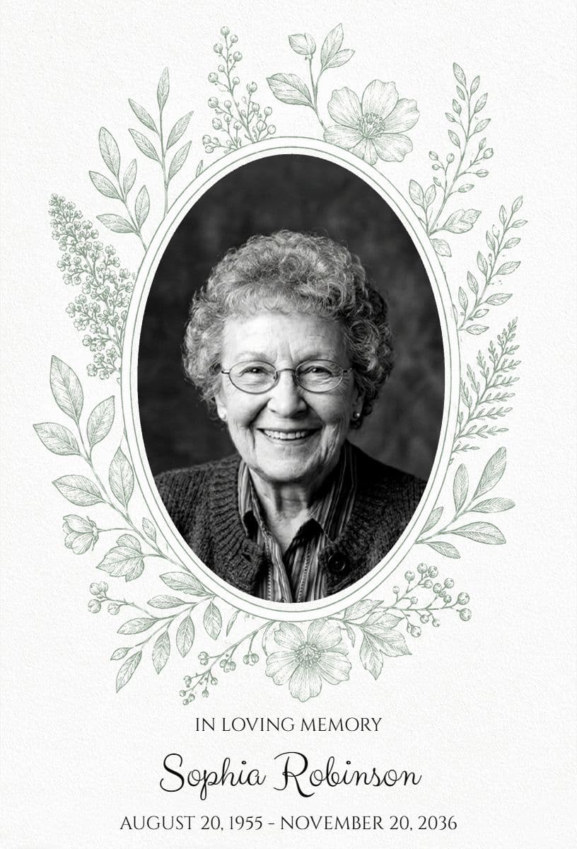 Legacy Tribute Funeral Announcement Template