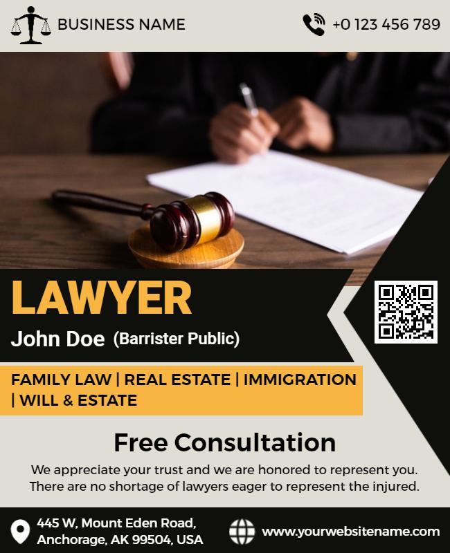 Legal Consultation and Services Flyer Template