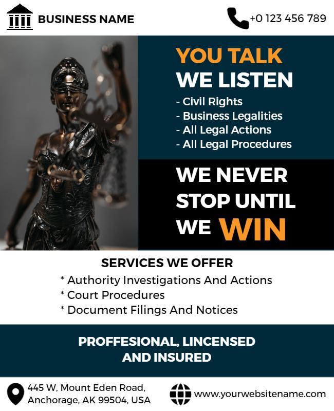 Legal Services Consultation Flyer Template