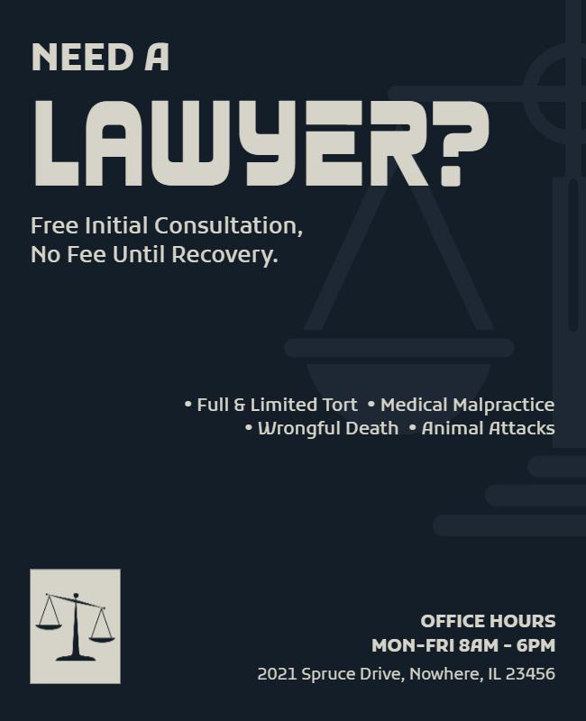 Bold Modern Legal Services Consultation Flyer Template