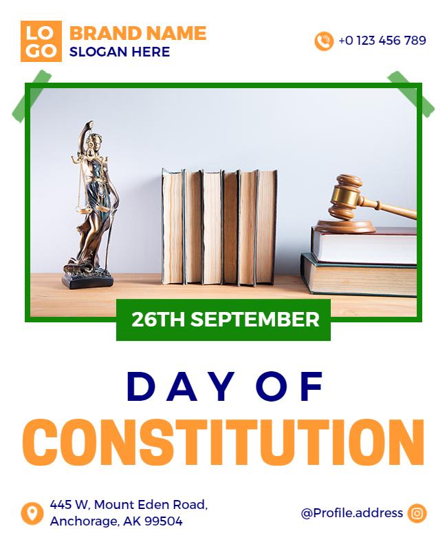 Legal Theme Constitution Celebration Event Poster Template
