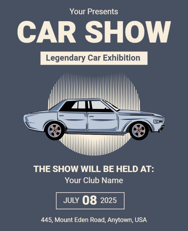 Legendary Car Exhibition Event Flyer Template