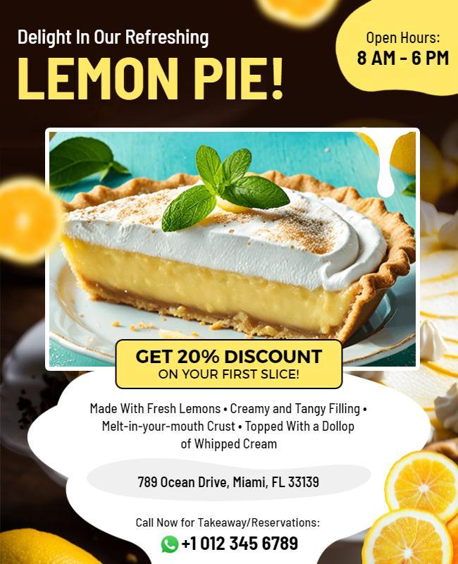 Lemon Pie Dessert Promotion Flyer Template