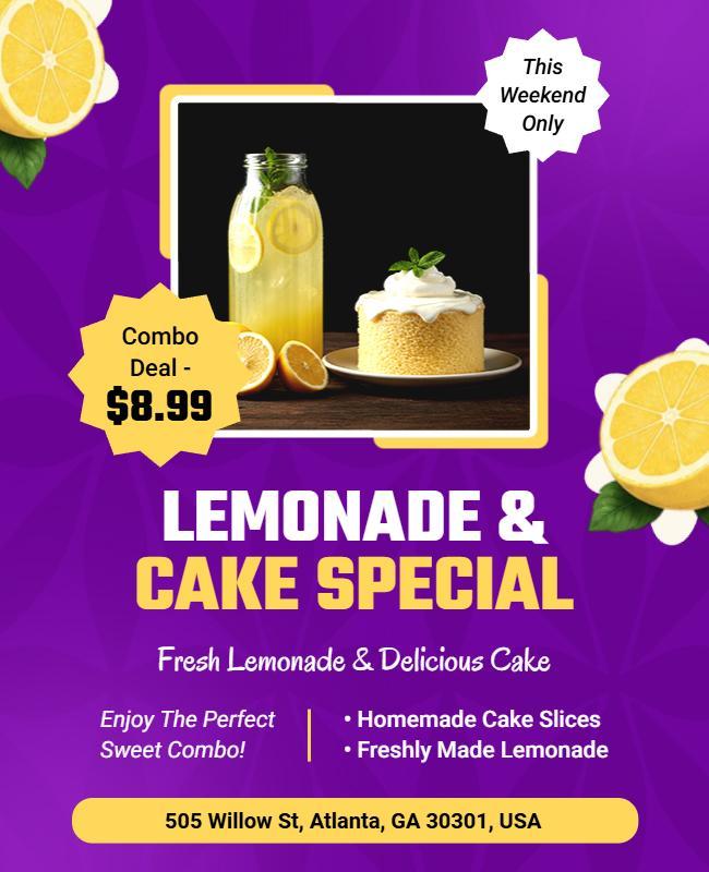 Lemonade and Cake Combo Special Flyer Template