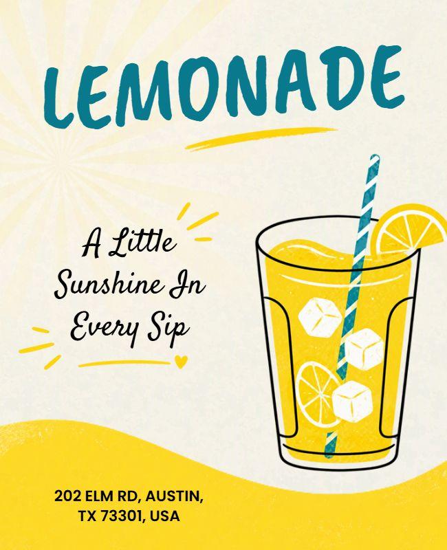Lemonade Beverage Promotion Poster Template