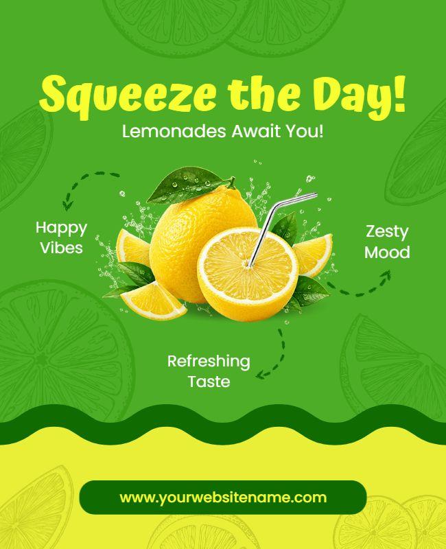 Lemonade Refreshment Advertisement Poster Template