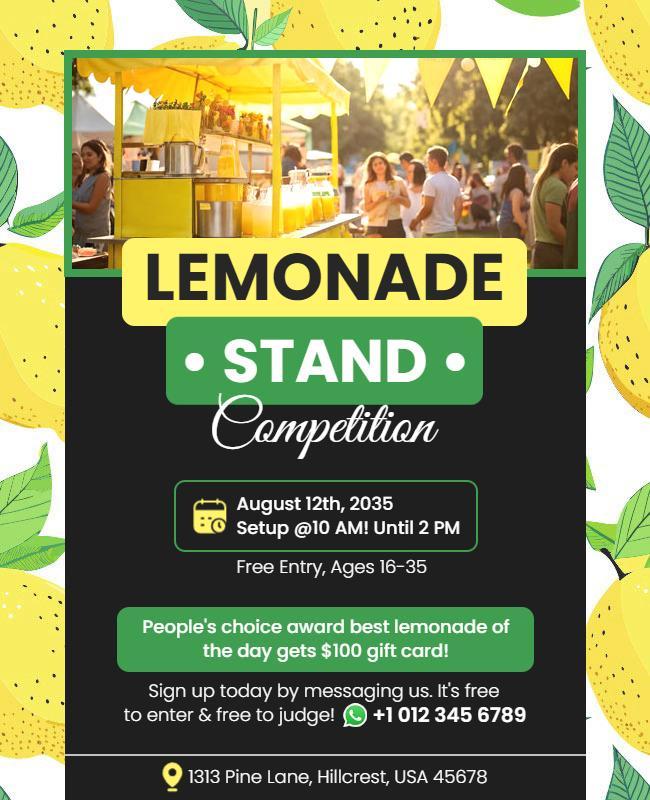 Lemonade Stand Competition Event Flyer Template