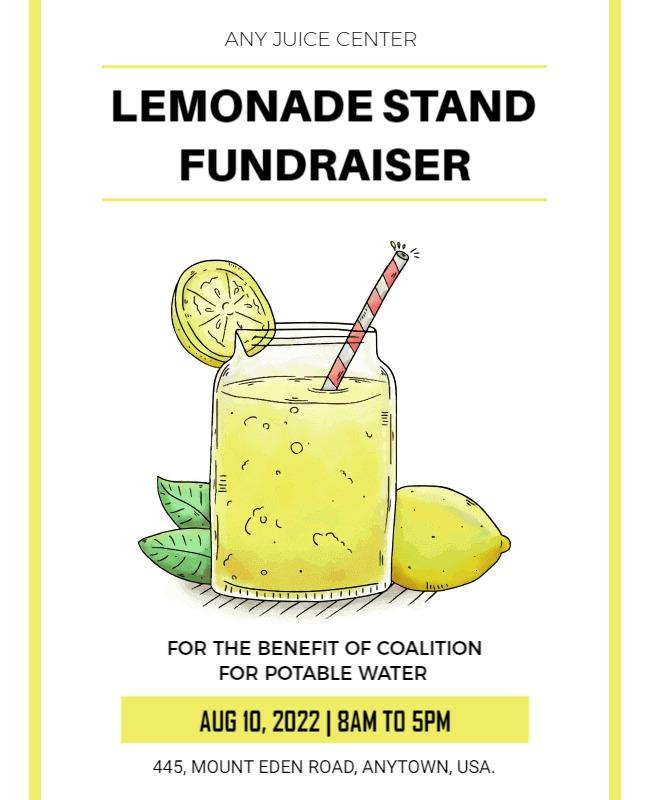 Lemonade Stand Fundraiser Event Flyer Template