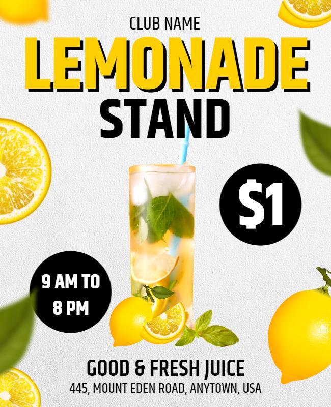 Lemonade Stand Promotional Flyer Template