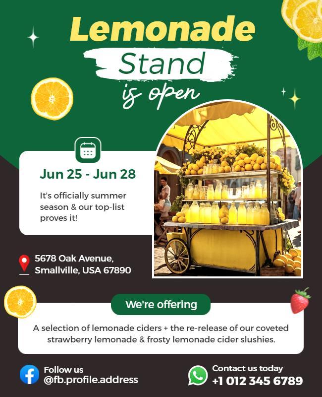 Lemonade Stand Summer Event Flyer Template