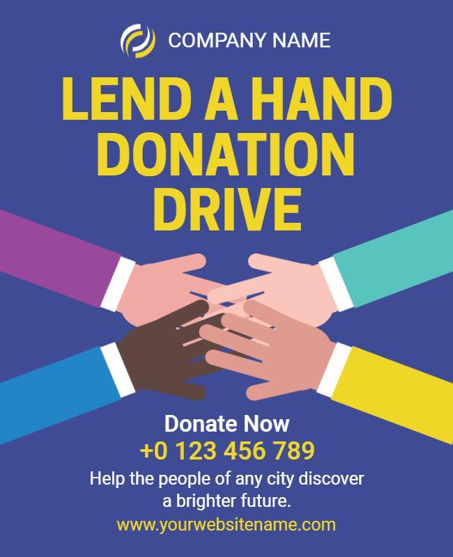 Lend a Hand Donation Drive Flyer Template