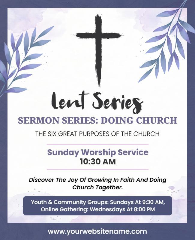 Lent Sermon Series Announcement Flyer Template