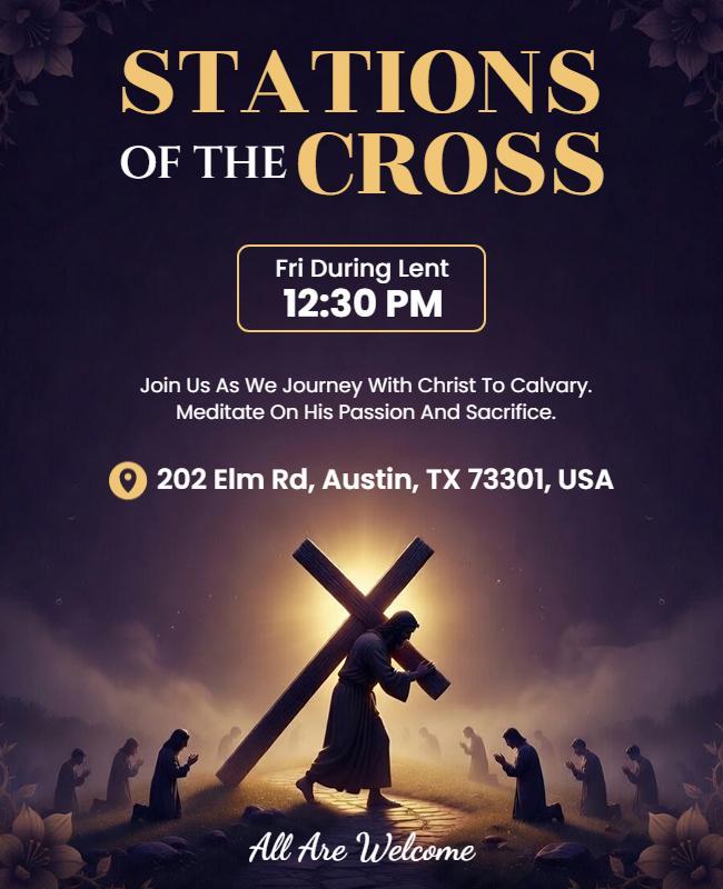 Lenten Stations of the Cross Event Flyer Template