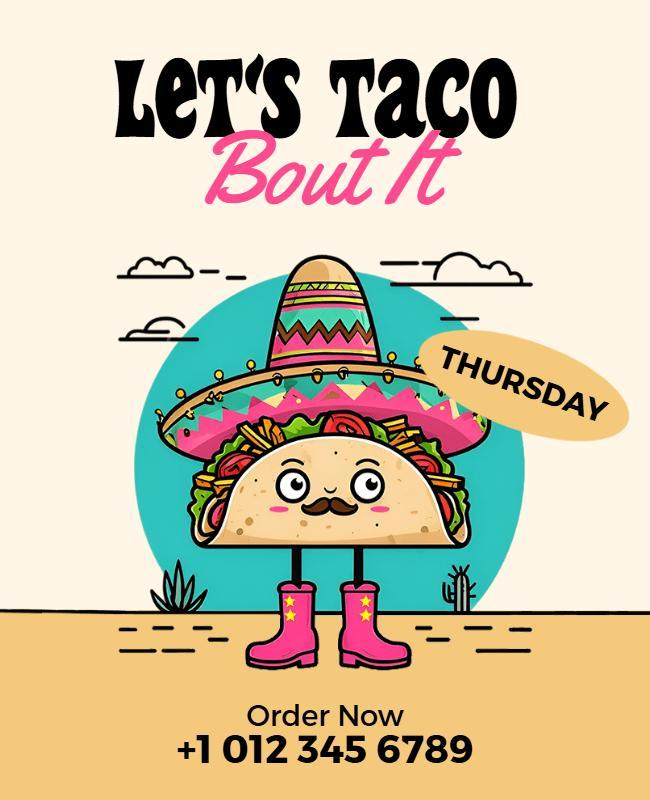 Lets Taco Bout It Promotion Flyer Template