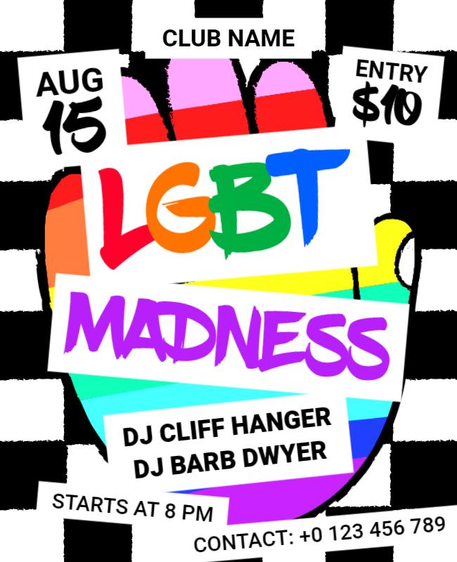 Lgbt Club Event Madness Flyer Template