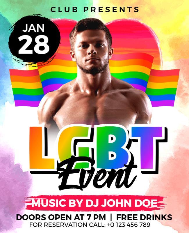 Lgbt Club Event with Live Dj Flyer Template