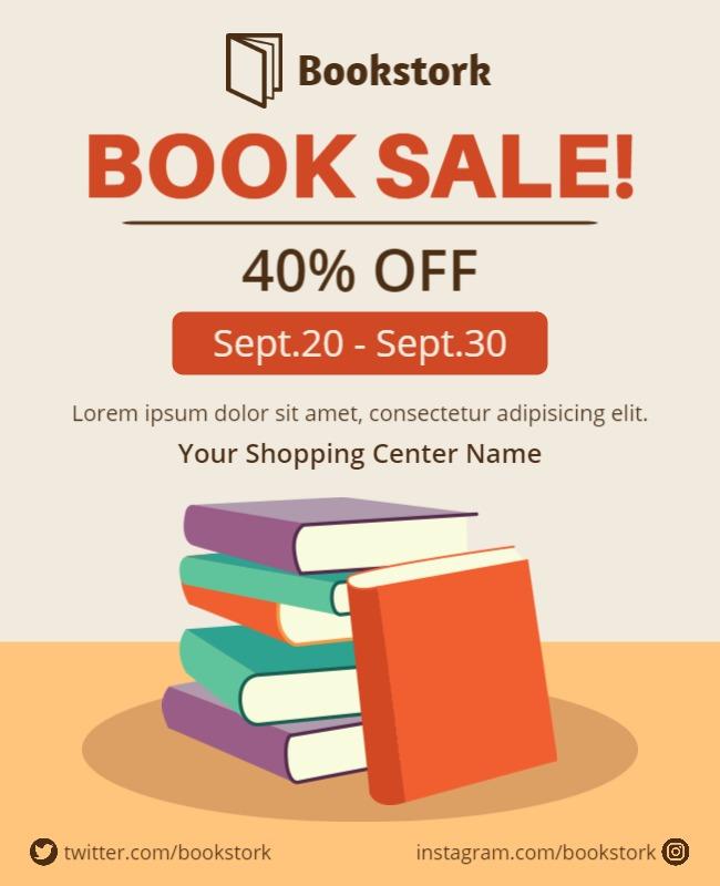 Library Book Sale Promotional Flyer Template