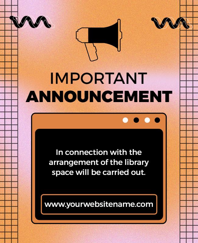 Library Space Arrangement Announcement Flyer Template