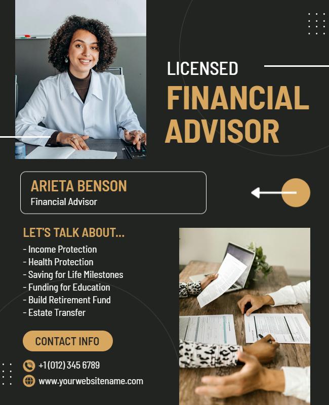 Licensed Financial Advisor Services Flyer Template