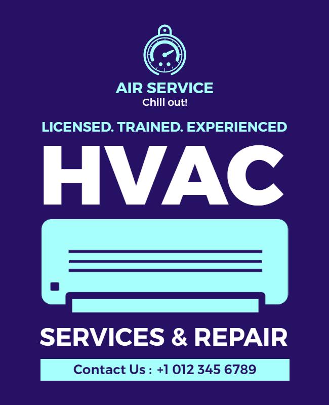 Licensed Hvac Services and Repair Flyer Template