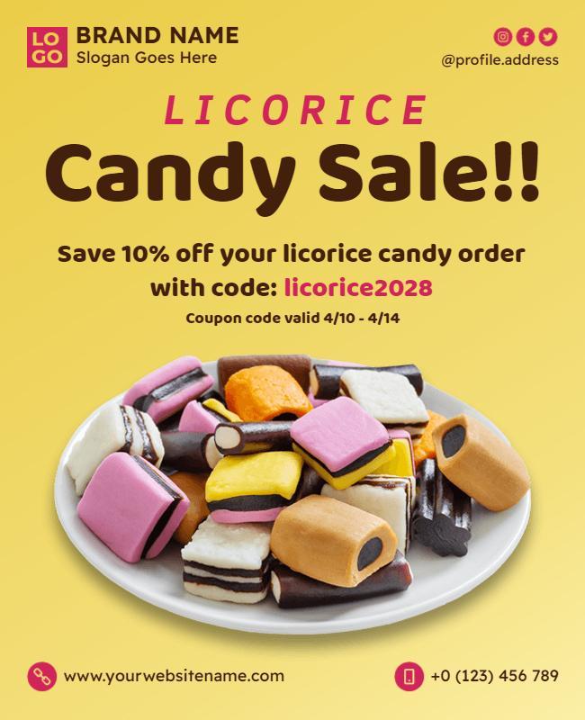 Licorice Candy Discount Promotion Flyer Template