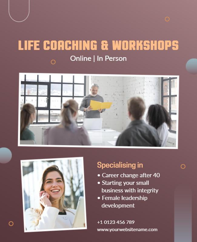 Life Coaching and Workshops Promotional Flyer Template