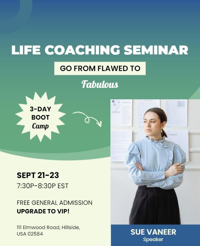 Life Coaching Seminar Event Flyer Template