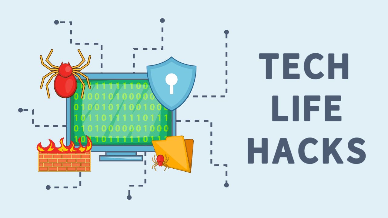 Life Hacks for Tech Security Tips YouTube Thumbnail Template