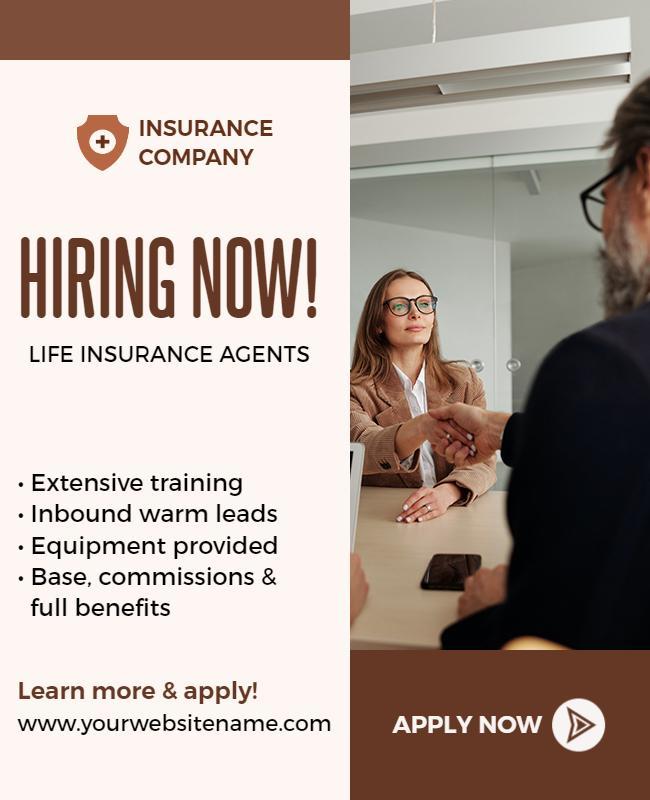 Life Insurance Agent Hiring Flyer Template