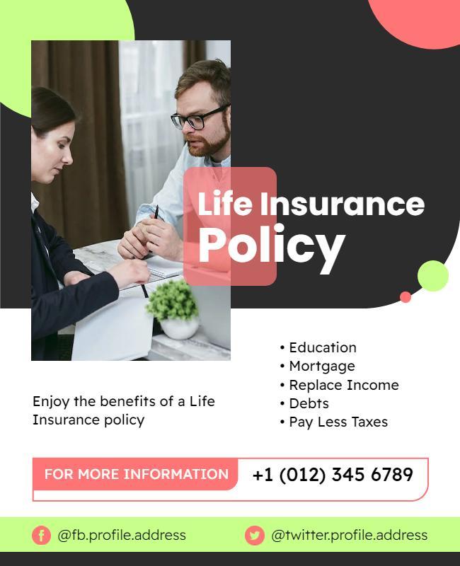 Life Insurance Policy Information Flyer Template