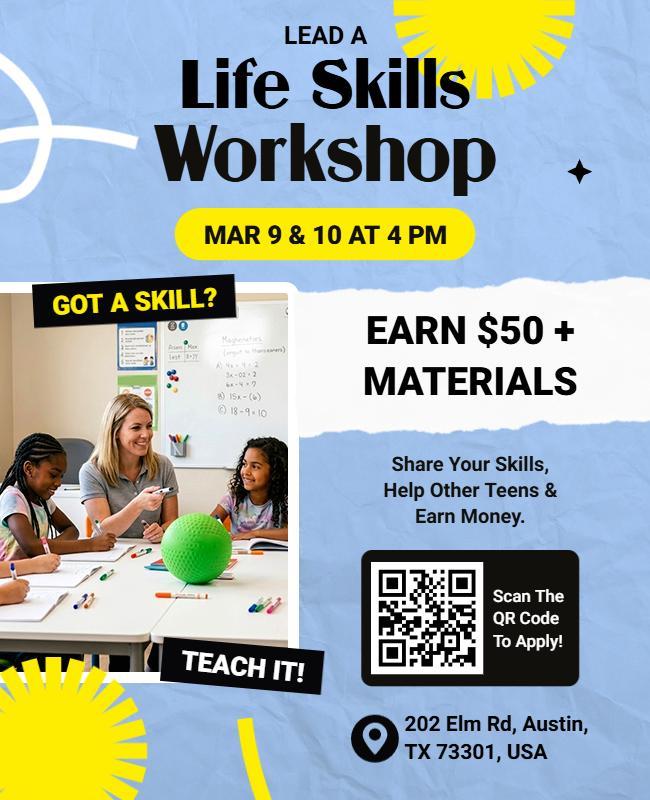 Life Skills Workshop Flyer Template