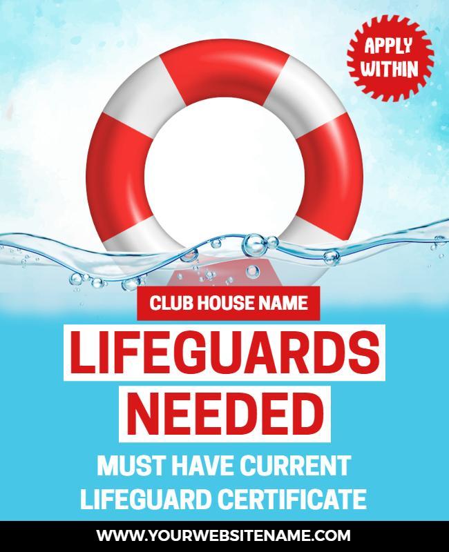 Lifeguard Hiring Advertisement Flyer Template